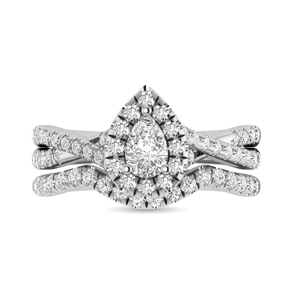 diamond twist shank single halo bridal ring 1.00 carat 14kt gold