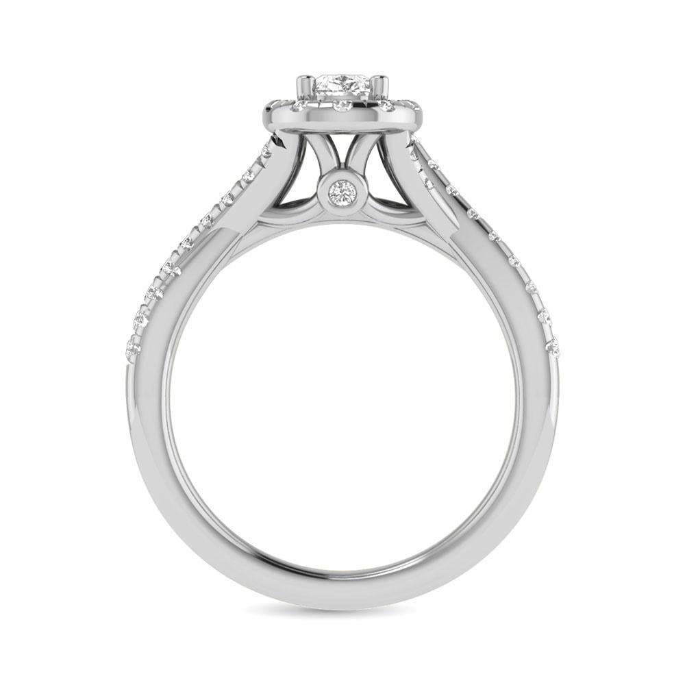 diamond twist shank single halo bridal ring 1.00 carat 14kt gold