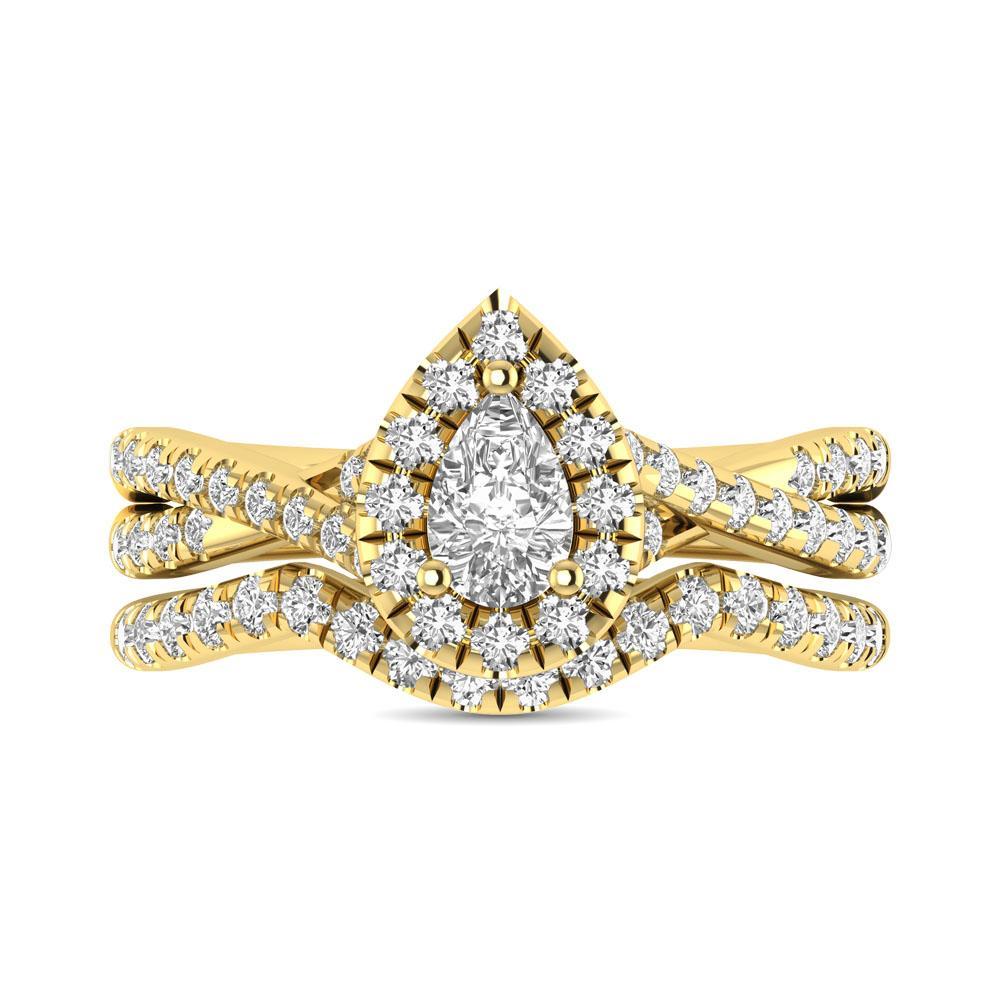 diamond twist shank single halo bridal ring 1.00 carat 14kt gold