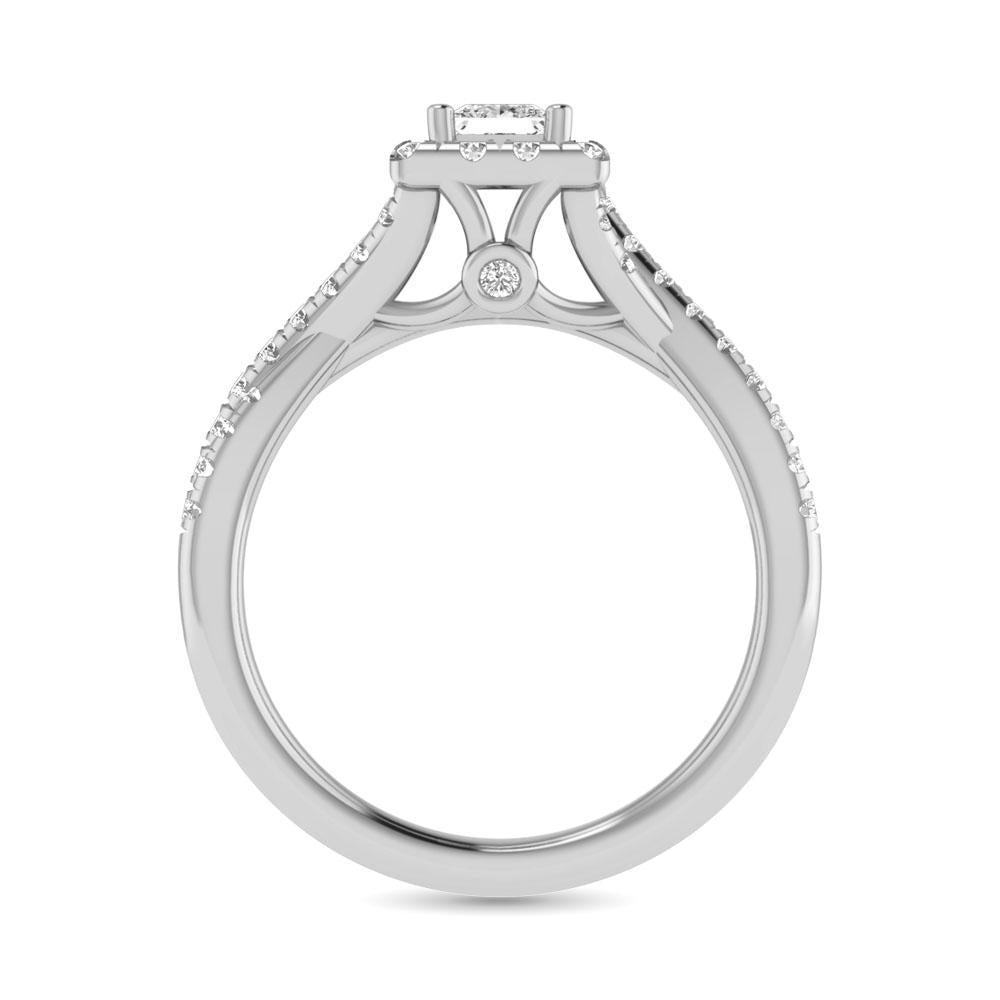diamond twist shank single halo bridal ring 1.00 carat 14kt gold