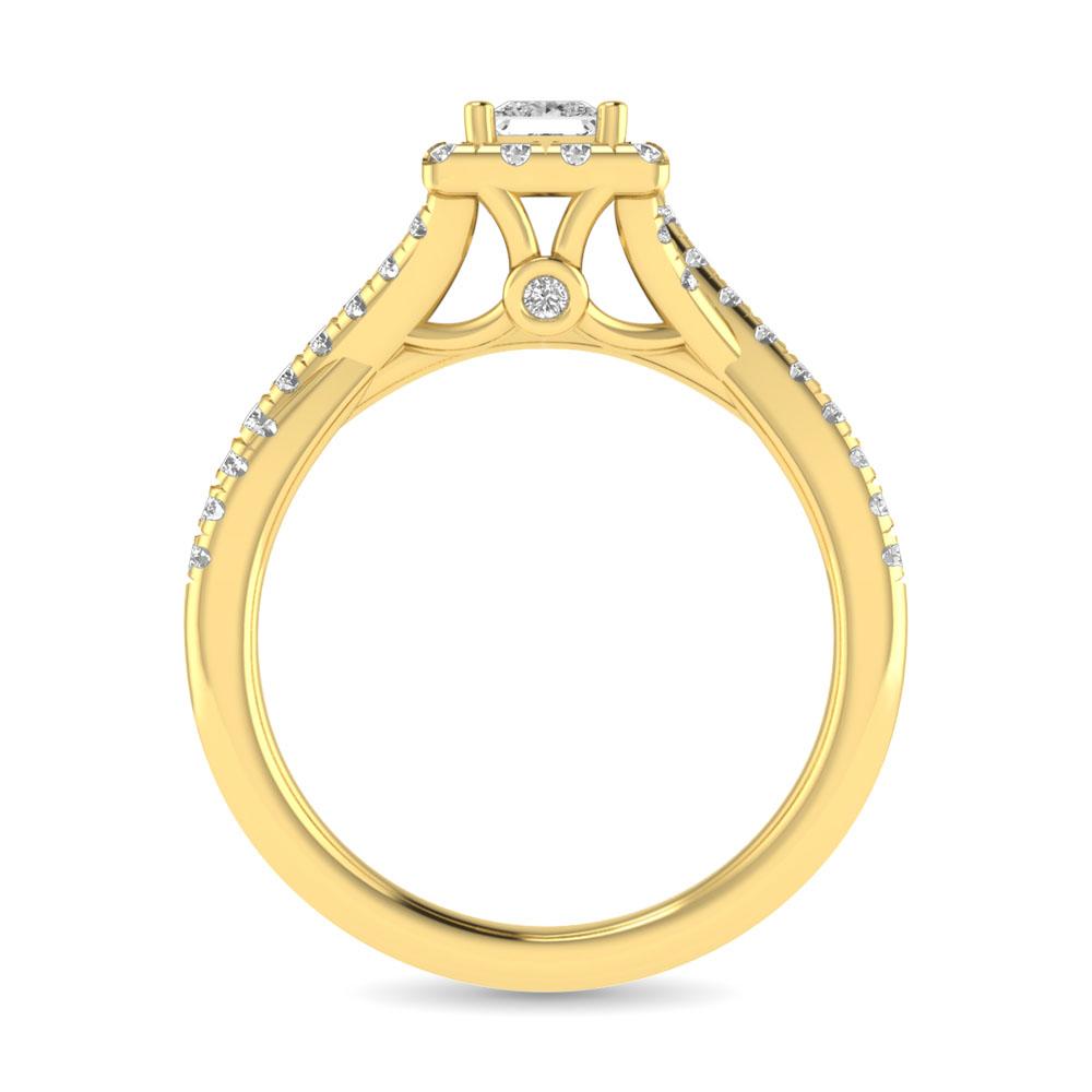 diamond twist shank single halo bridal ring 1.00 carat 14kt gold