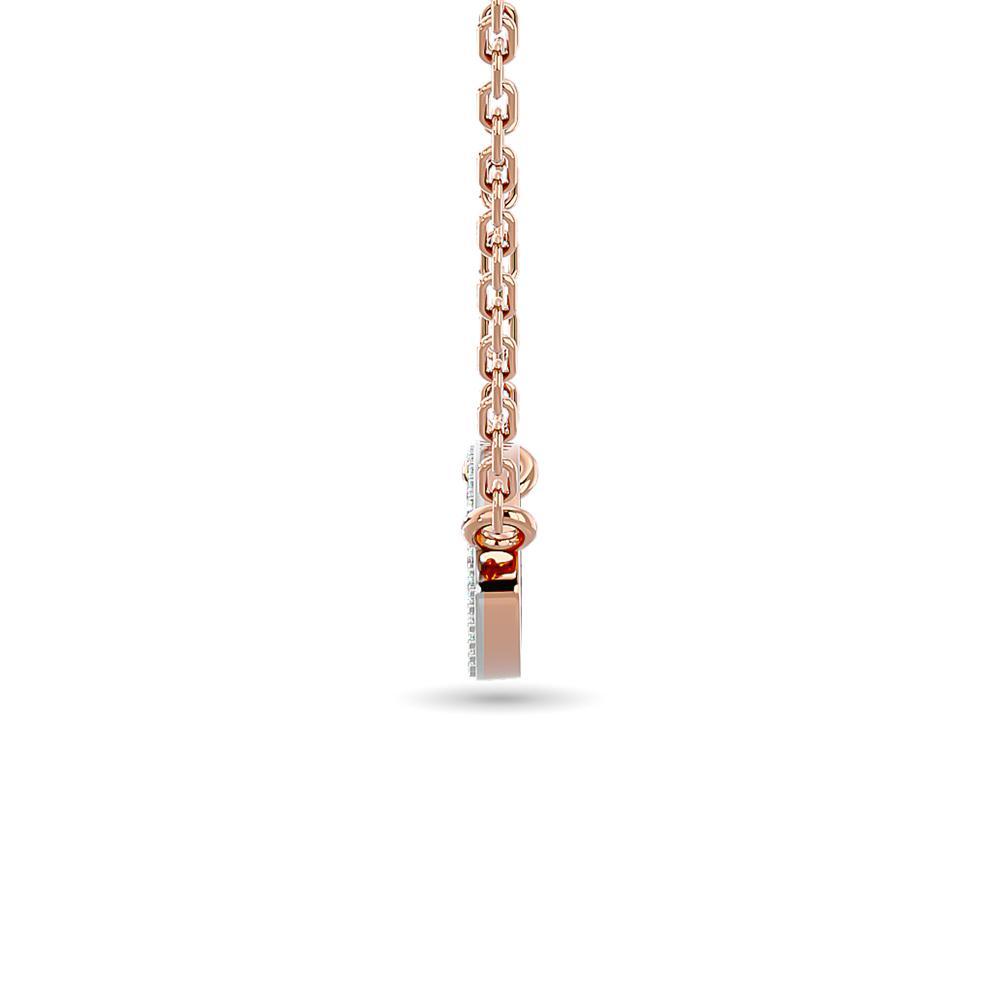 diamond eye shape pendant round cut 0.20 carats 10kt white gold with chain