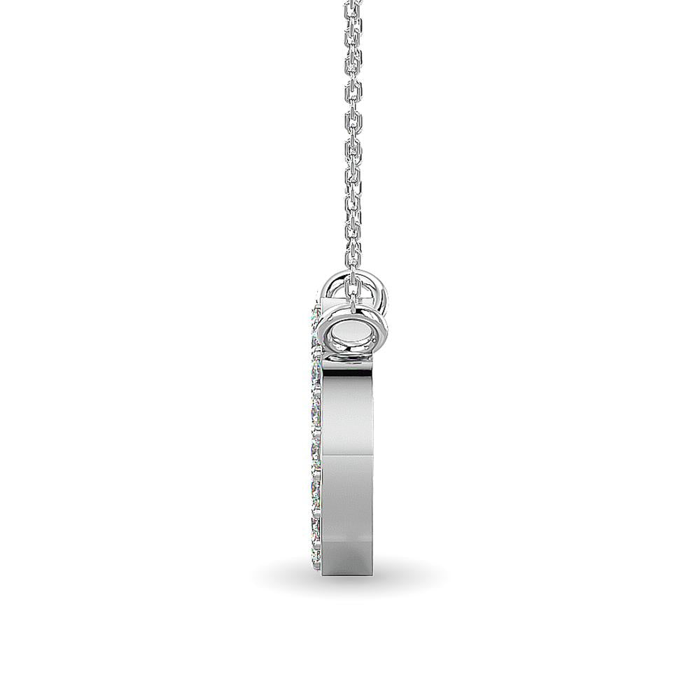 diamond circle pendant round cut 0.08 carats 10kt gold