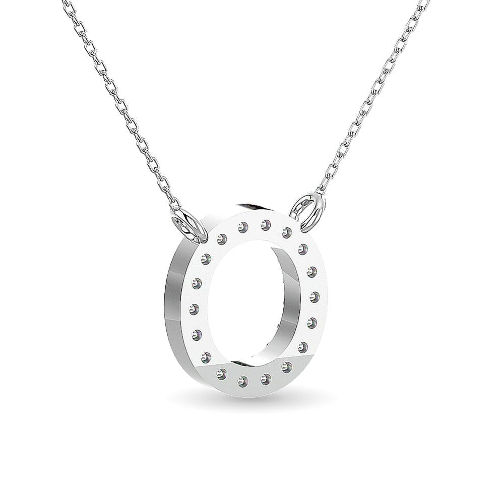 diamond circle pendant round cut 0.08 carats 10kt gold