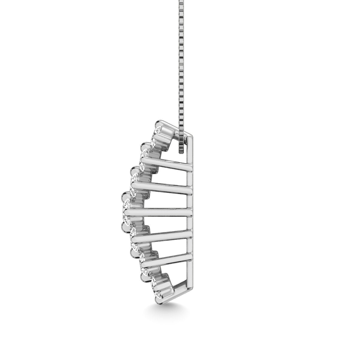 diamond stacked pendant round cut 0.75 carats 14kt white gold with chain