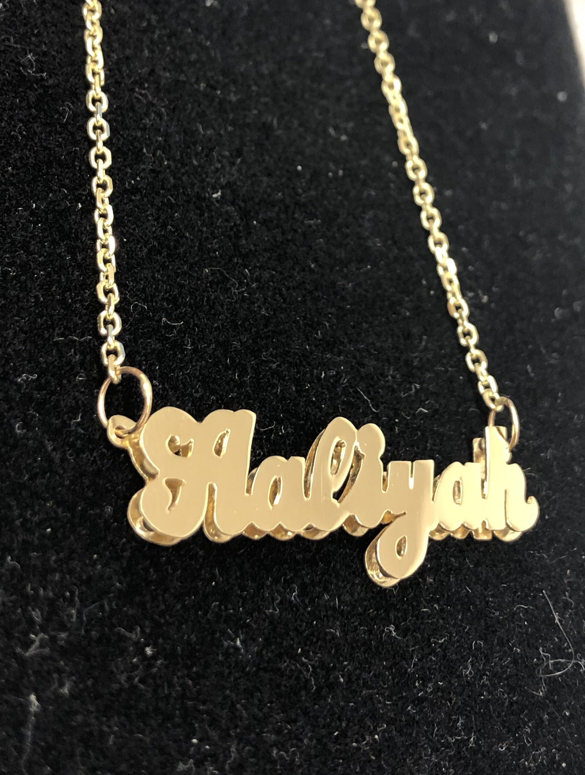 custom name necklace 14kt gold with chain