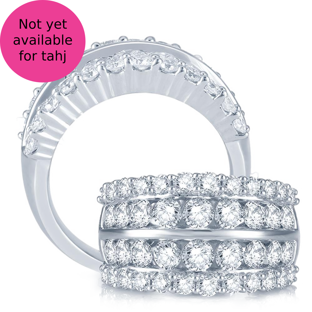 diamond fashion ring round cut 3.00 carats 14kt white gold