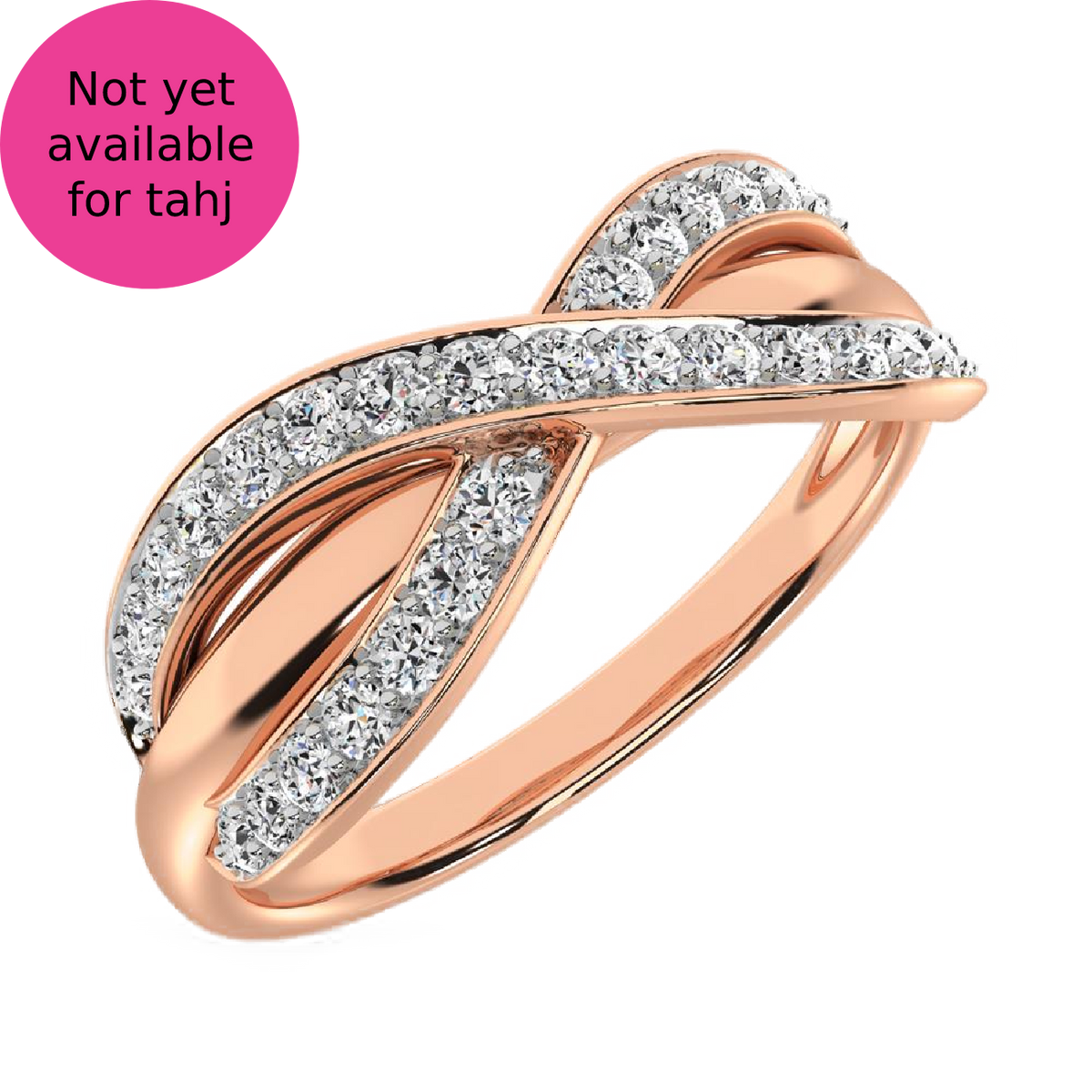 diamond cocktail crossover ring round cut 0.25 carats 10kt gold