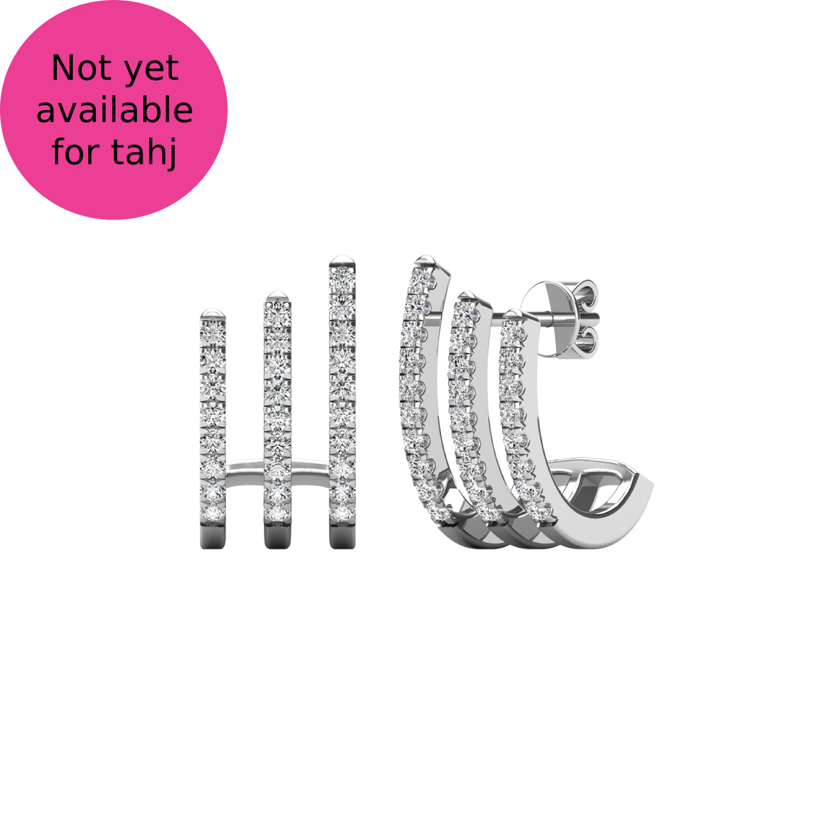 diamond fashion earrings 0.27 carats 14kt white gold