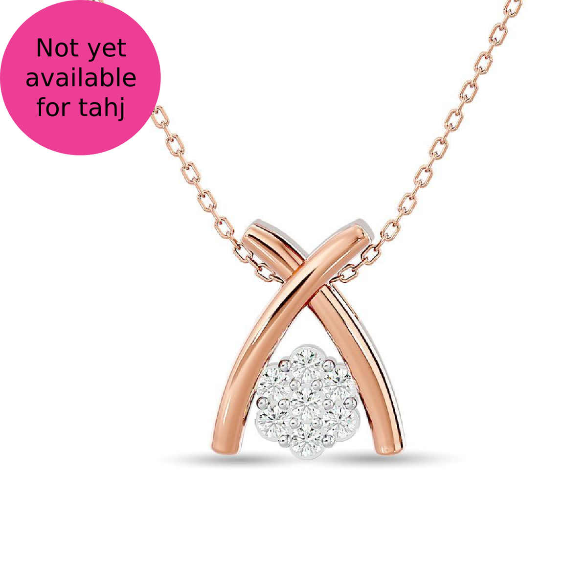 diamond fashion pendant round cut 0.10 carats 10kt rose gold with chain