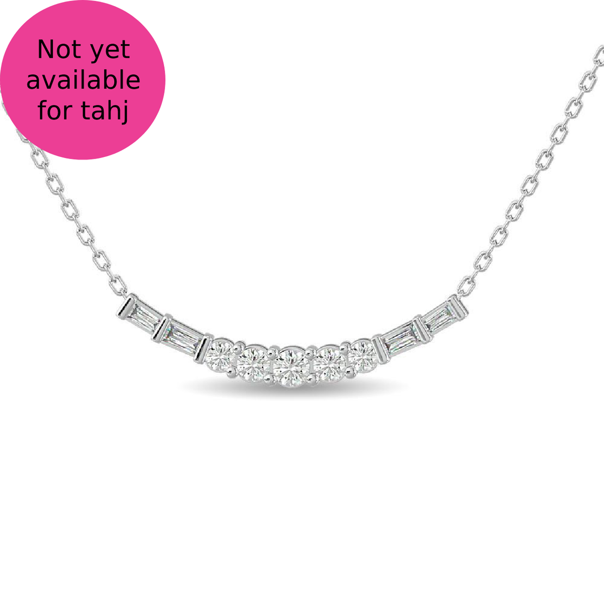 diamond flower pendant round and baguette cut 0.50 carats 14kt gold with chain