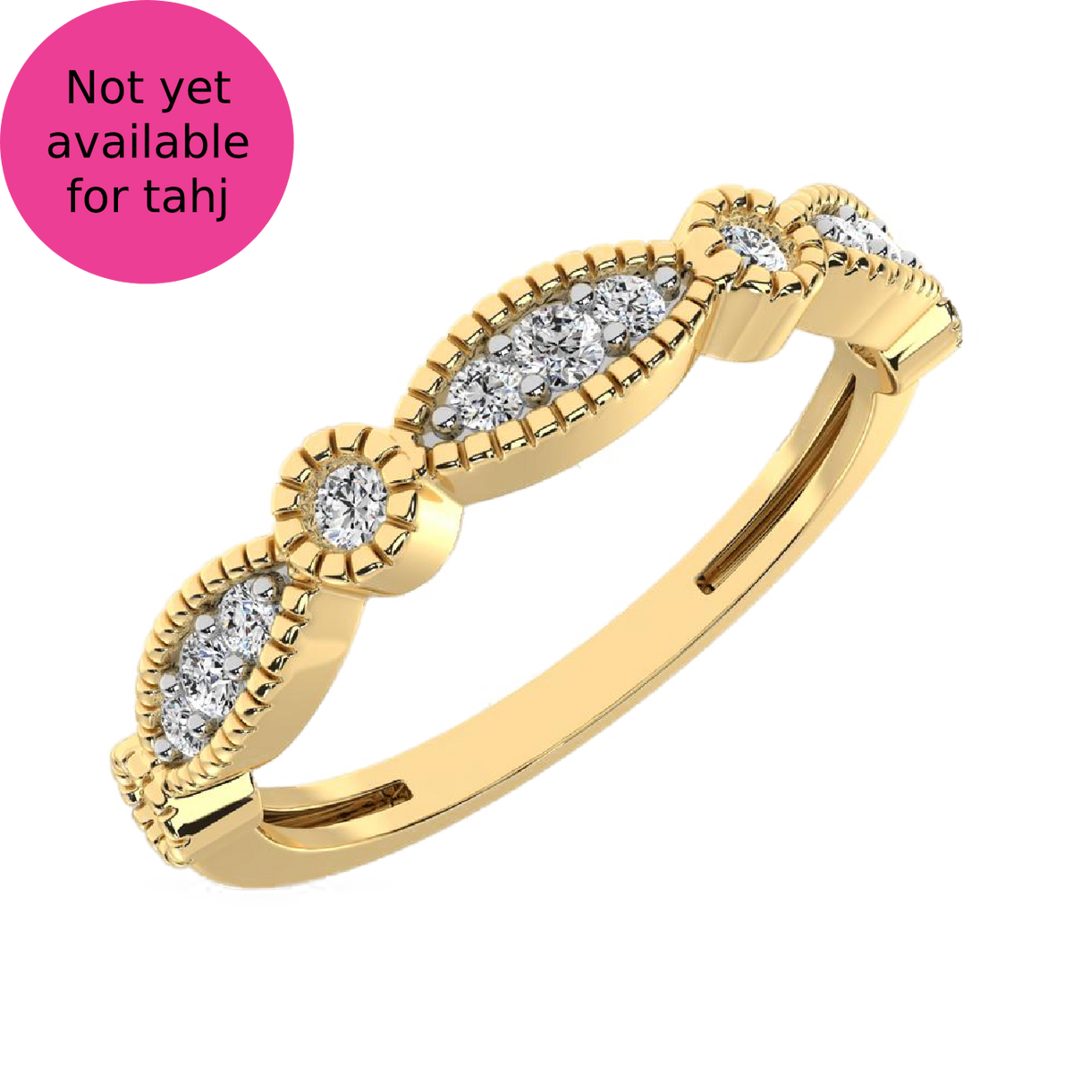 diamond frame stackable band round cut 0.20 carats 14kt gold