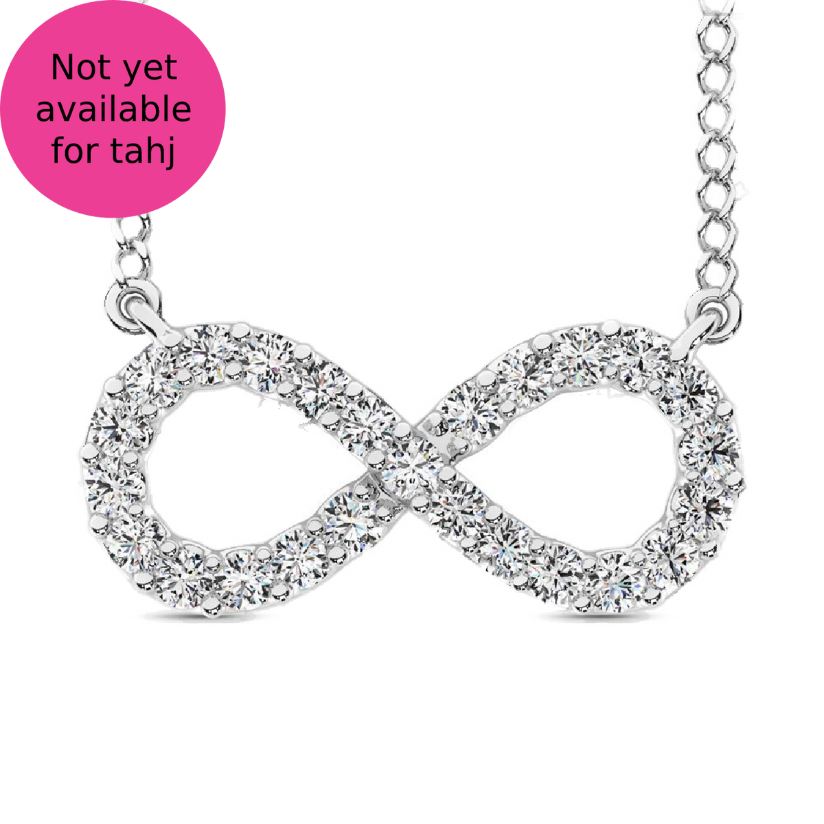 diamond infinity pendant round cut 0.50 carats 10kt gold with chain