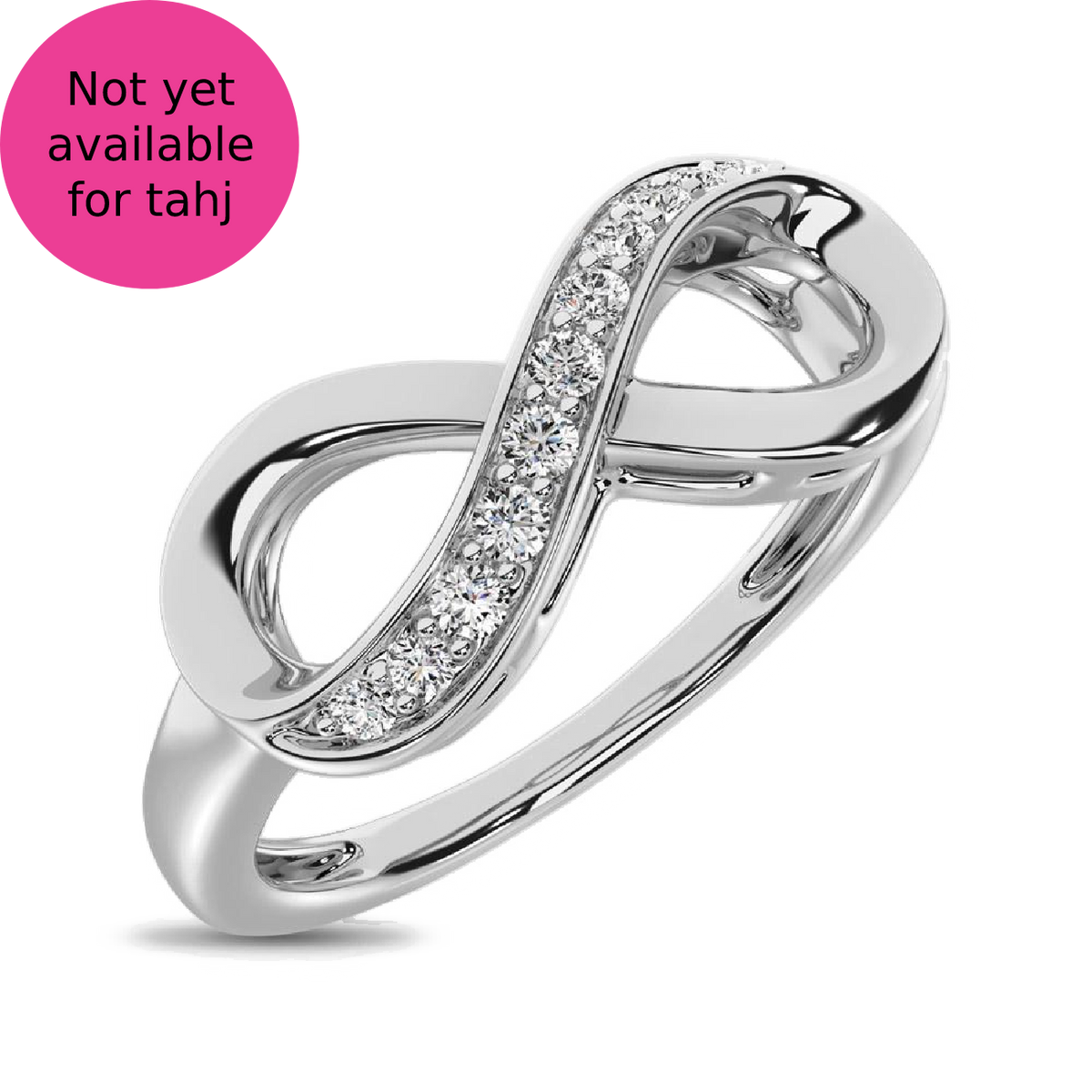 diamond infinity ring round cut 0.10 carats 10kt white gold