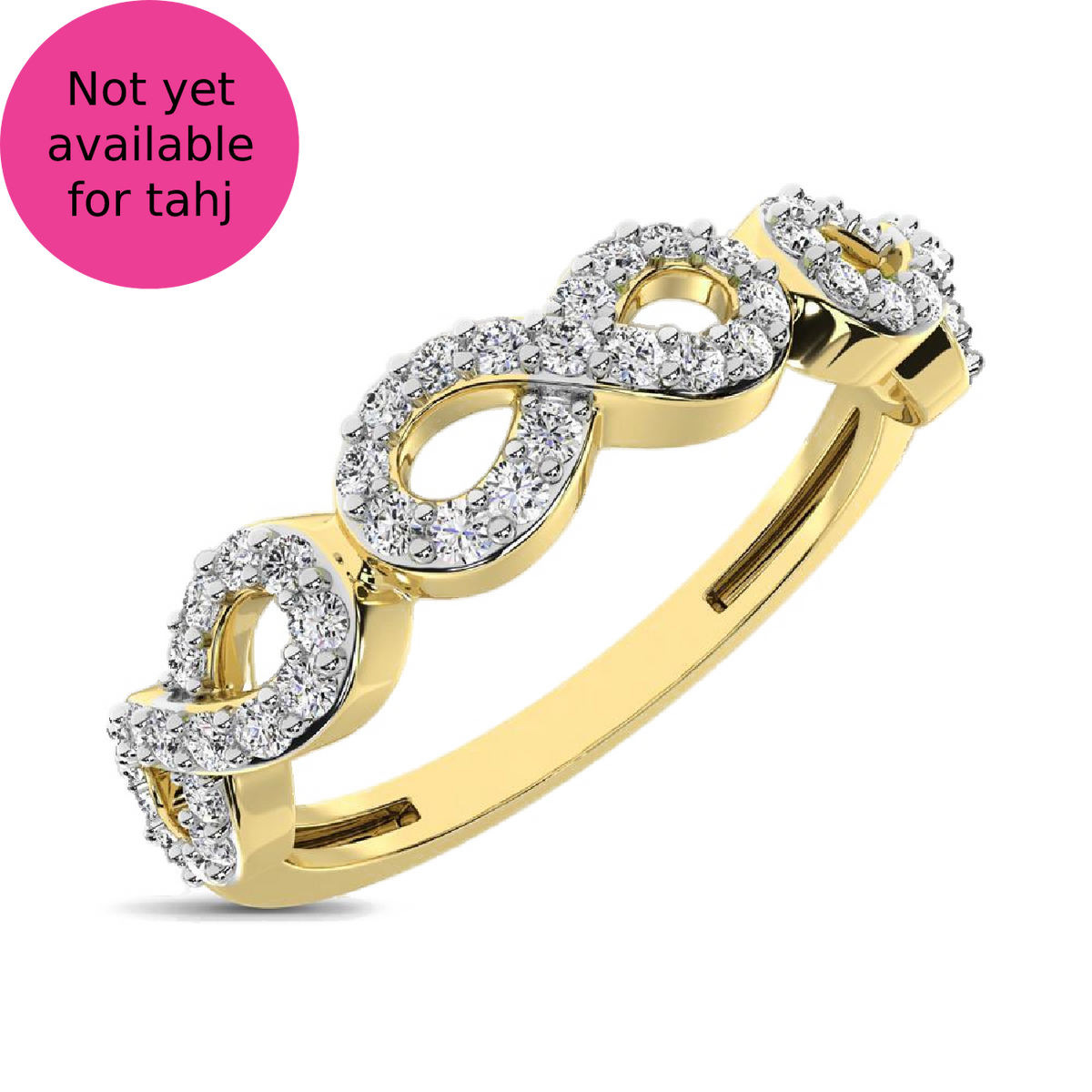 diamond open frame stackable band round cut 0.25 carats 14kt gold