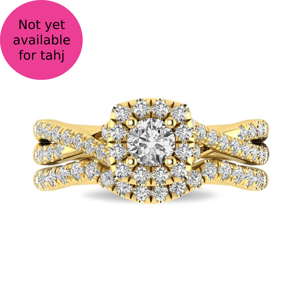 diamond twist shank single halo bridal ring 1.00 carat 14kt gold