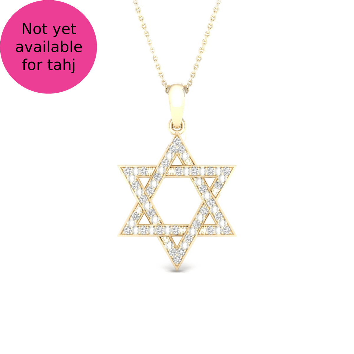 diamond star of david pendant round cut 0.10 carats 10kt yellow gold with chain