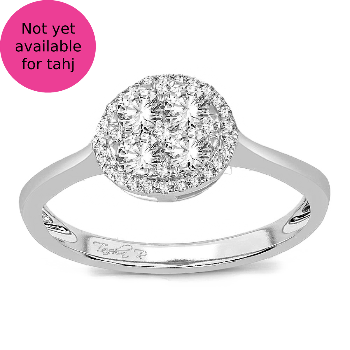 diamond promise ring round cut 0.48 carats 14kt gold