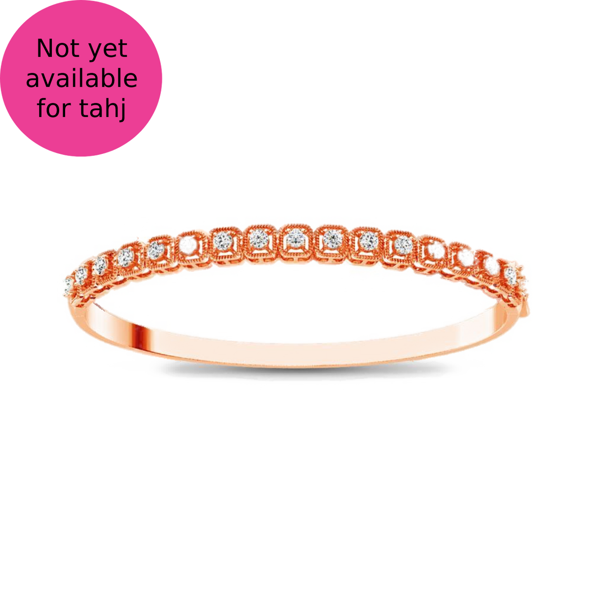 diamond bangle round cut 1.00 carats 14kt rose gold