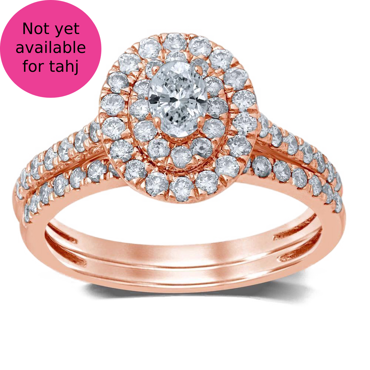 diamond ring oval cut 1.00 carats 10kt rose gold
