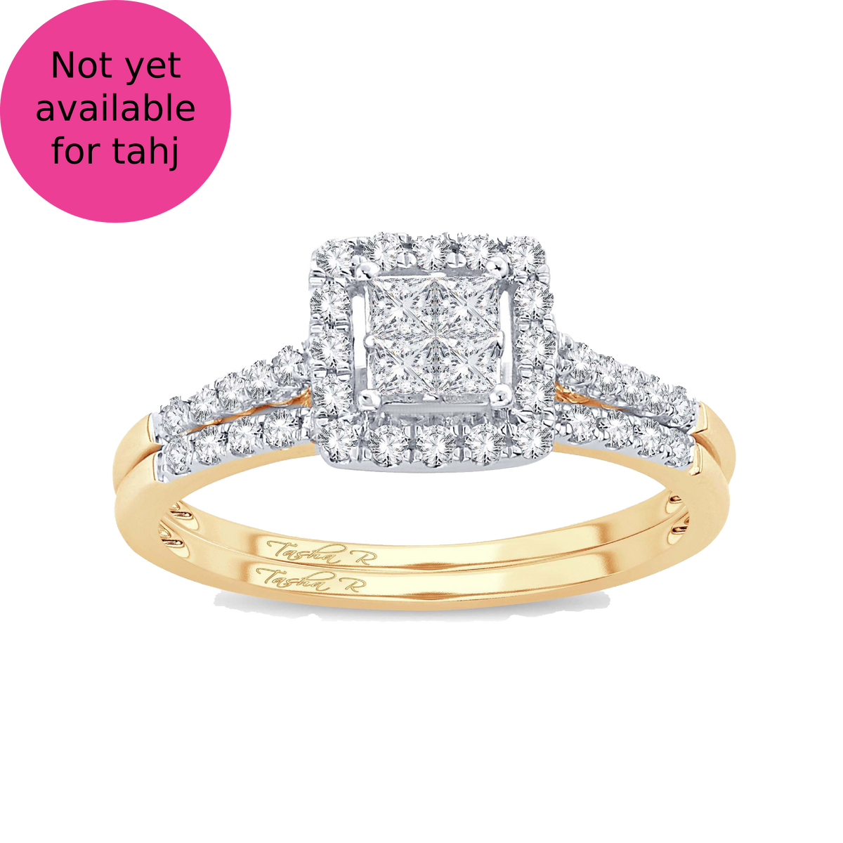 diamond ring princess cut 1.25 carats 14kt yellow gold