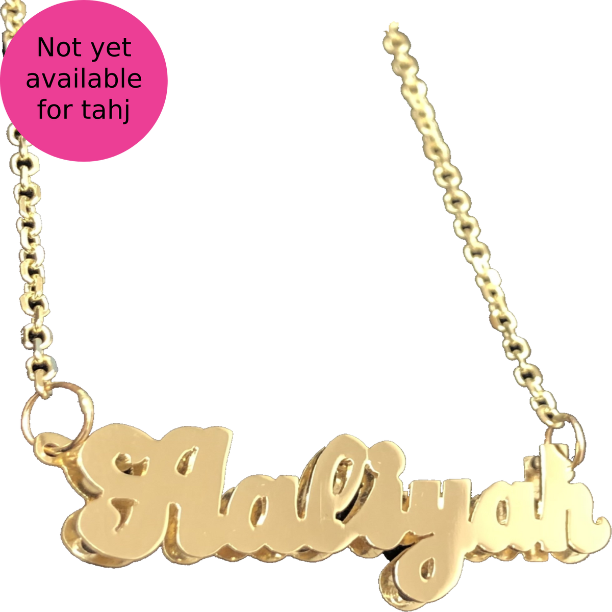 custom name necklace 14kt gold with chain